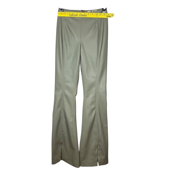 Free People We The Free Real Deal Slit Hem Vegan Leather Pants, Seagrass Size 24 - Picture 4 of 12